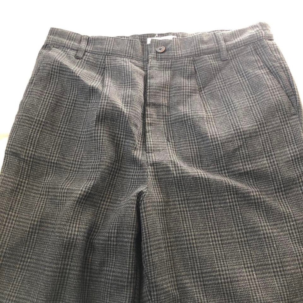 Dark Grey Plaid Trousers - Picture 2 of 3